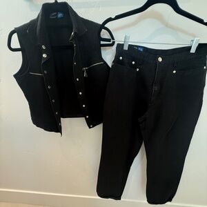 Claude Montana black vest and pants sparkle